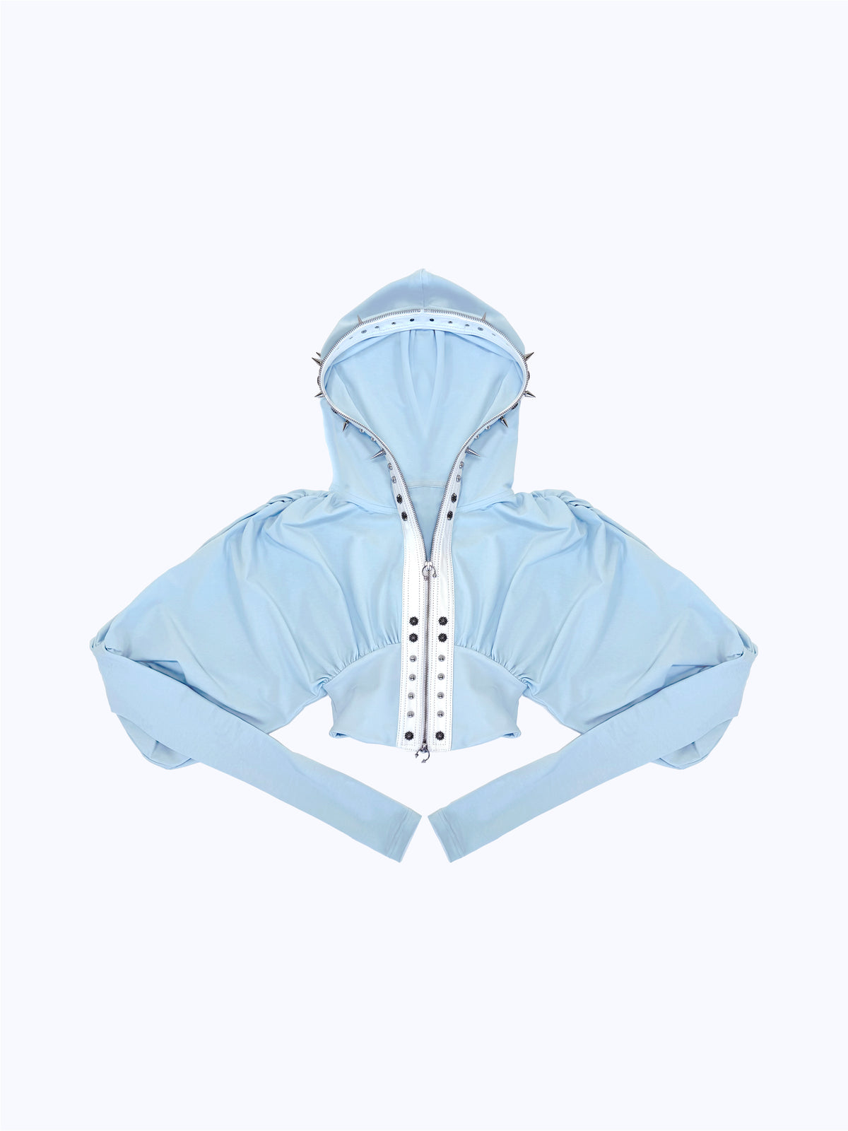 SPIKE ARCH CROPPED HOODIE_BABYBLUE