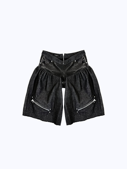ARROW PIERCED BRIEF-CUT BERMUDAS_BLACK