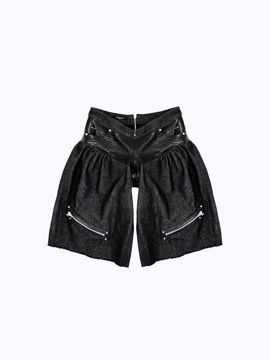 ARROW PIERCED BRIEF-CUT BERMUDAS_BLACK